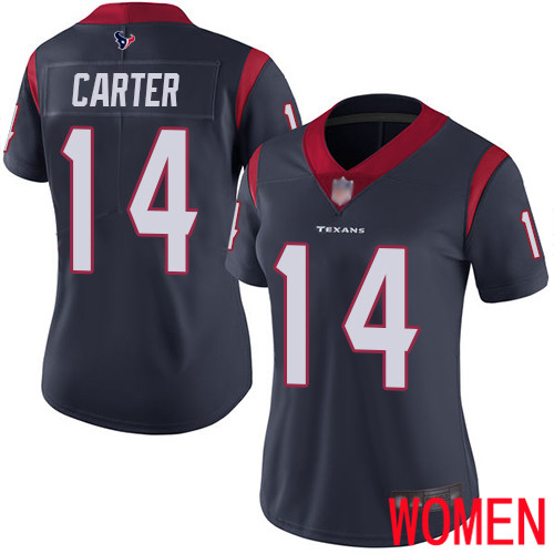Houston Texans Limited Navy Blue Women DeAndre Carter Home Jersey NFL Football #14 Vapor Untouchable